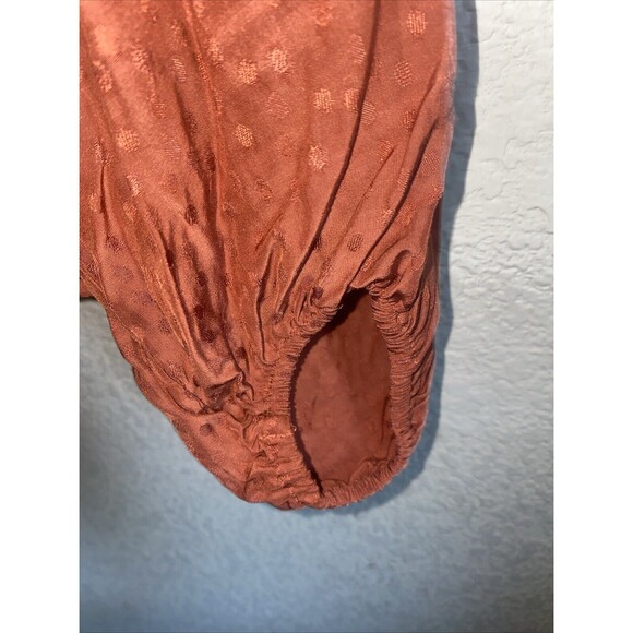 A NEW DAY WOMENS Prairie Peasant Ballon Long Sleeve Blouse Tie Button Front L - Picture 6 of 11